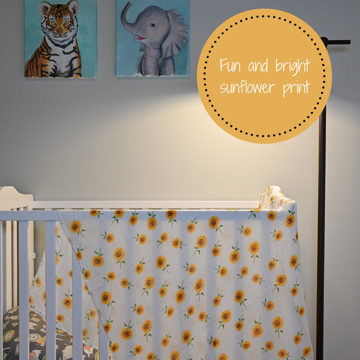 Sunflower Fields Swaddle Blanket
