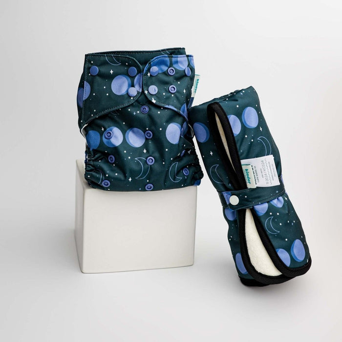 Space and Sky: Essentials Pocket Cloth Diaper with Athletic Wicking Jersey, Grows with your Baby