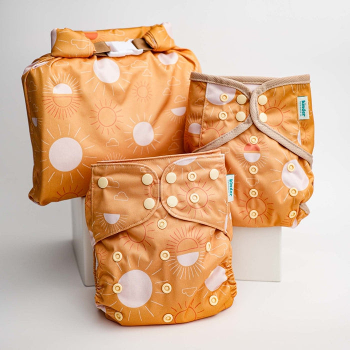 Space and Sky: Essentials Pocket Cloth Diaper with Athletic Wicking Jersey, Grows with your Baby