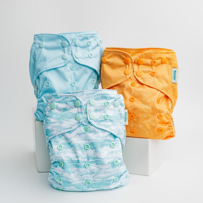 Nature: Essentials Pocket Cloth Diaper with Athletic Wicking Jersey, Grows with your Baby
