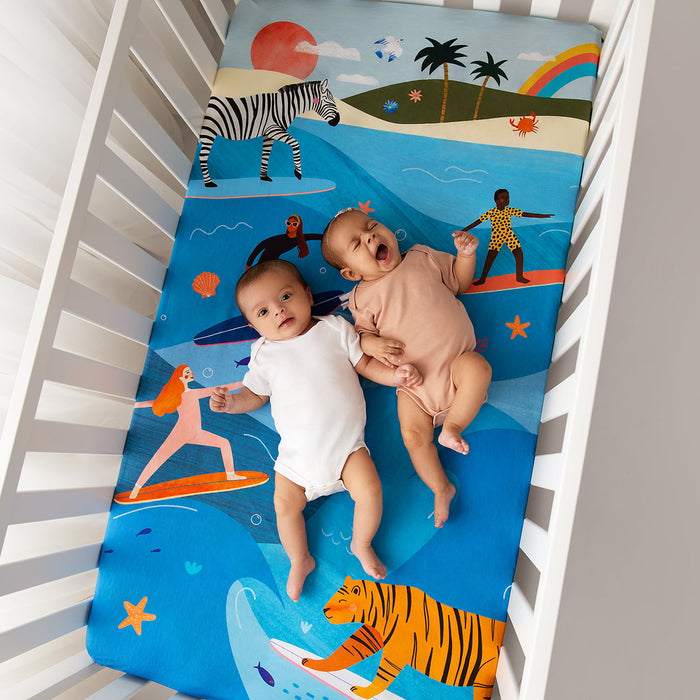 Surfing Safari Standard Size Crib Sheet - Nature Baby Outfitter