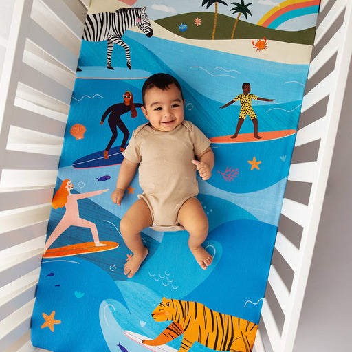 Surfing Safari Standard Size Crib Sheet - Nature Baby Outfitter