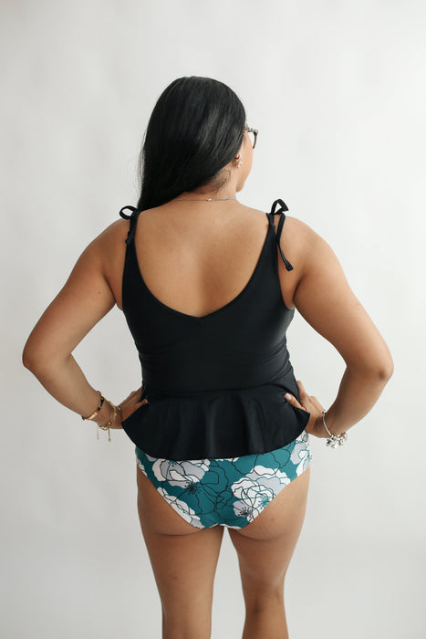 Tie Shoulder Breastfeeding Peplum Tankini Swimsuit Top - Nature Baby Outfitter