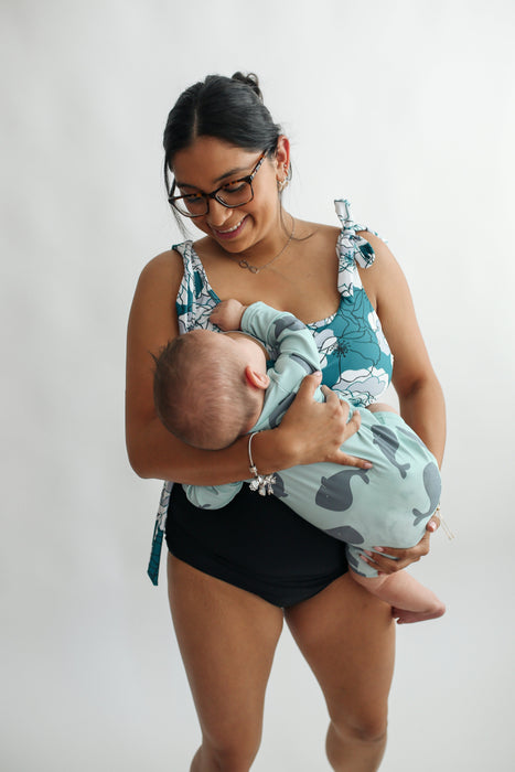 Tie Shoulder Breastfeeding Bikini Swimsuit Top - Nature Baby Outfitter