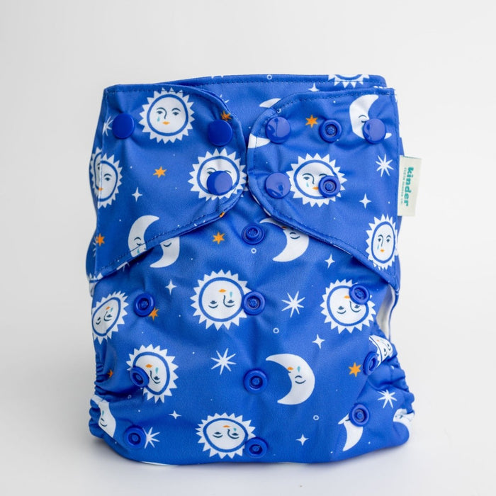 Space and Sky: Essentials Pocket Cloth Diaper with Athletic Wicking Jersey, Grows with your Baby