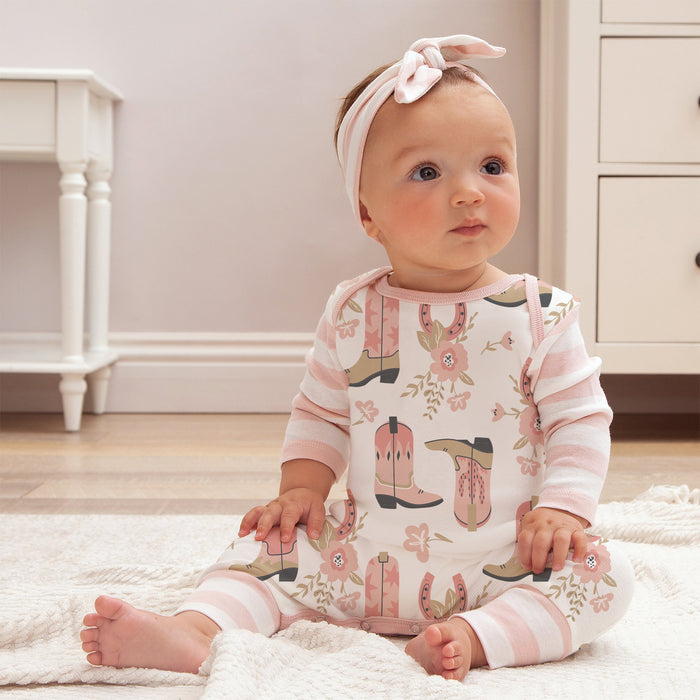 Cowgirl Boots Western Romper - Nature Baby Outfitter
