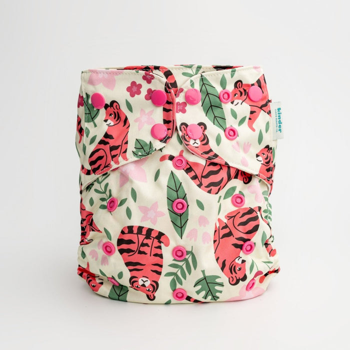 Animals and Insects: Essentials Pocket Cloth Diaper with Athletic Wicking Jersey, Grows with your Baby