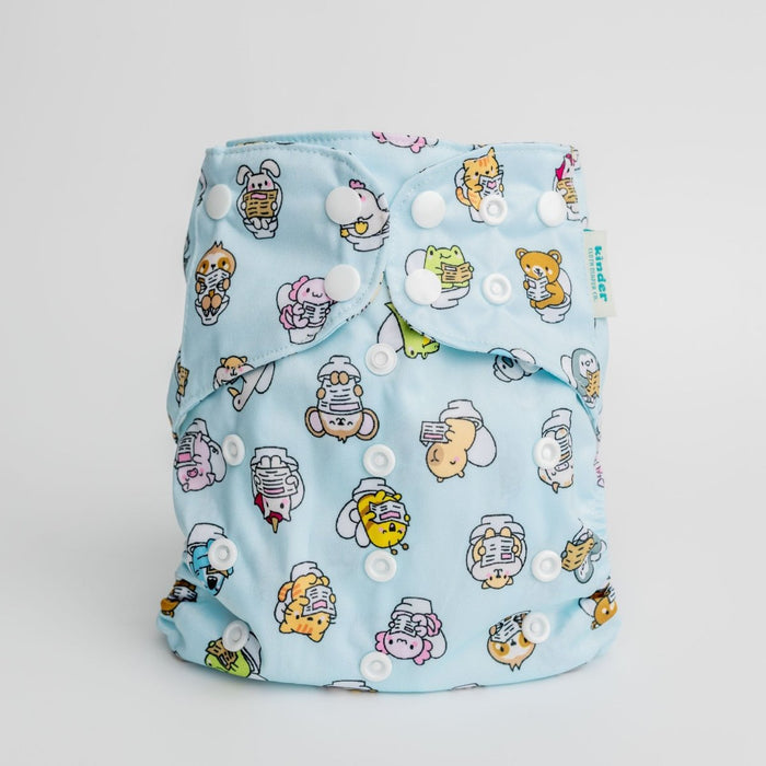 Animals and Insects: Essentials Pocket Cloth Diaper with Athletic Wicking Jersey, Grows with your Baby