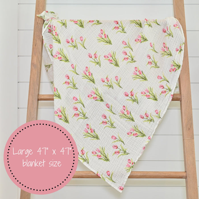 Tulip Garden Swaddle Blanket