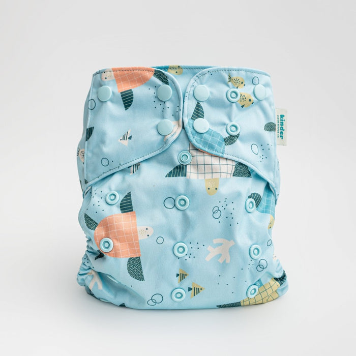 Animals and Insects: Essentials Pocket Cloth Diaper with Athletic Wicking Jersey, Grows with your Baby