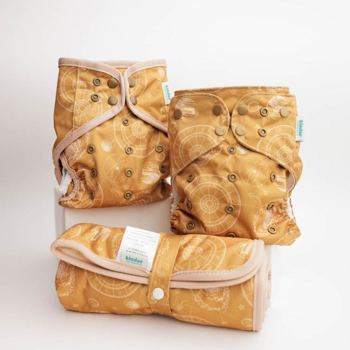 Space and Sky: Essentials Pocket Cloth Diaper with Athletic Wicking Jersey, Grows with your Baby