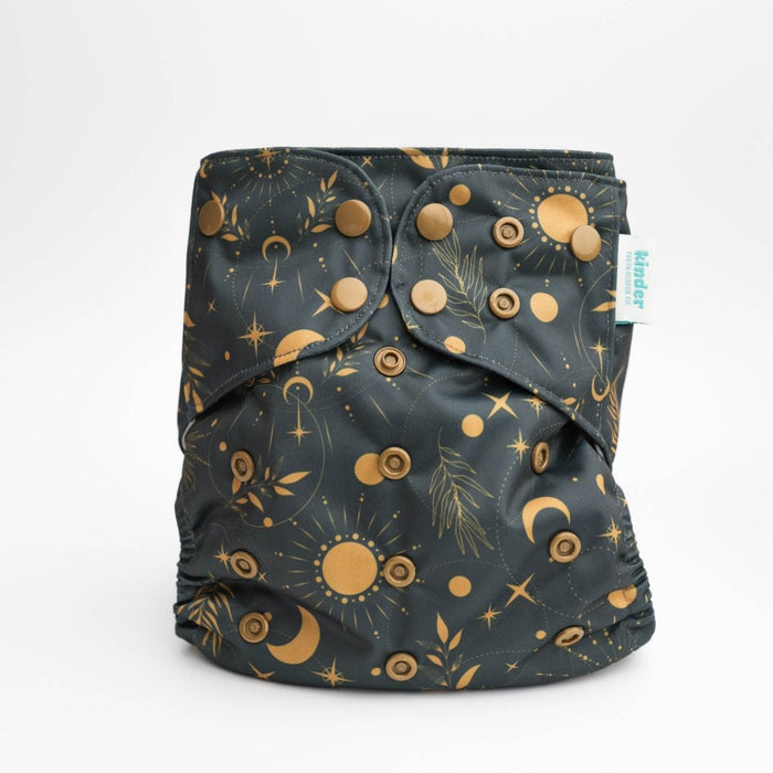 Space and Sky: Essentials Pocket Cloth Diaper with Athletic Wicking Jersey, Grows with your Baby