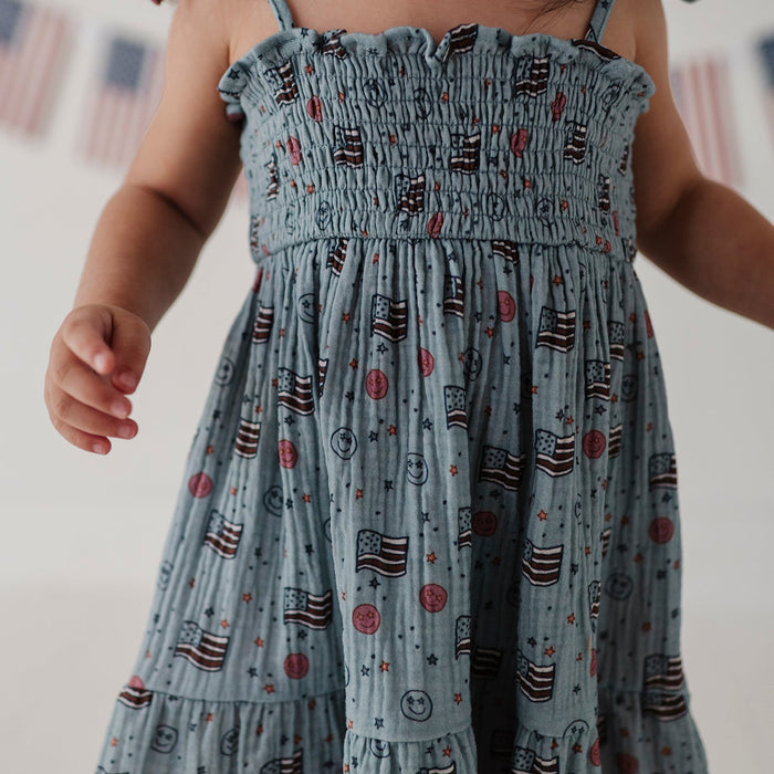 Retro American Tiered Dress