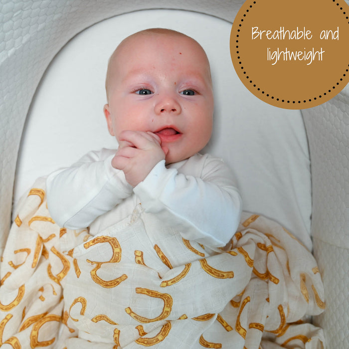 Lucky Horseshoe Swaddle Blanket