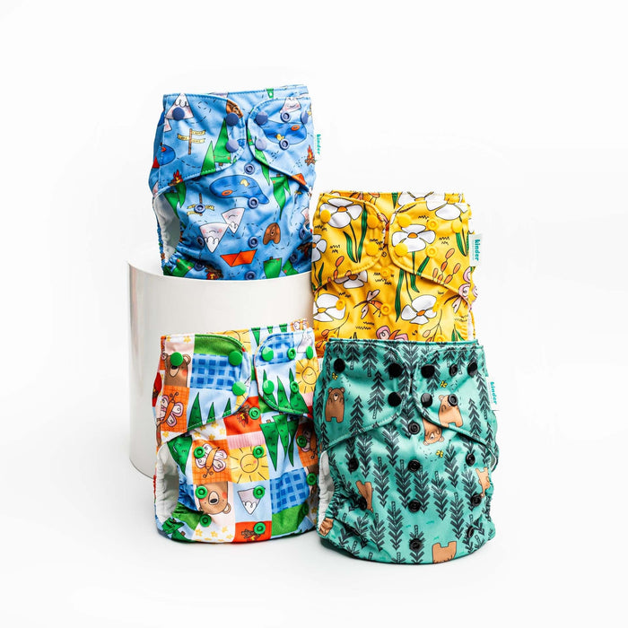Animals and Insects: Essentials Pocket Cloth Diaper with Athletic Wicking Jersey, Grows with your Baby