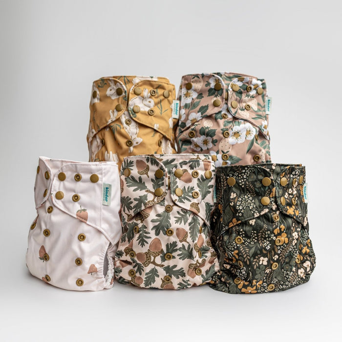 Floral: Essentials Pocket Cloth Diaper with Athletic Wicking Jersey, Grows with your Baby