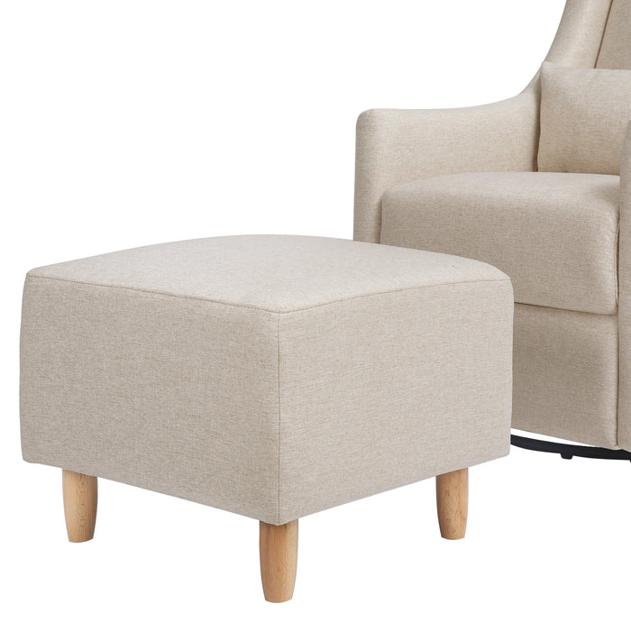 Babyletto Toco Swivel Glider and Ottoman in Eco-Performance Fabric | Water Repellent & Stain Resistant