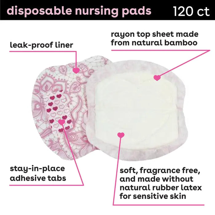 Bamboo Disposable Nursing Pads - 120 Ct - Nature Baby Outfitter