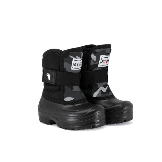 Stonz Black & Gray Camo Scout Winter Boots