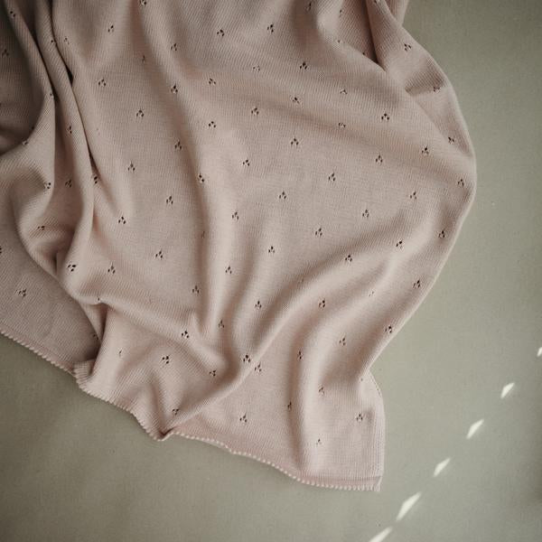 Blush Knitted Pointelle Baby Blanket - Nature Baby Outfitter