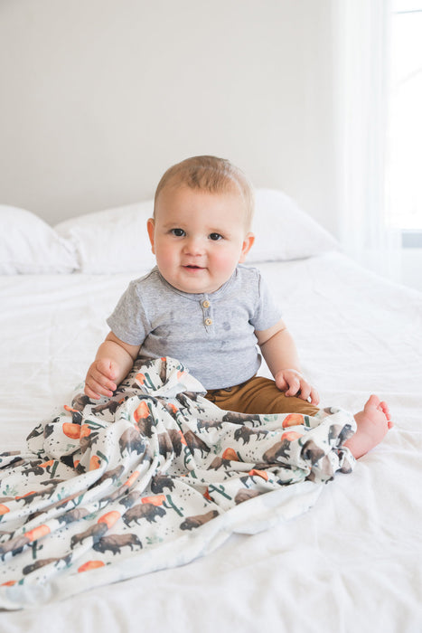 Bison Large Premium Knit Swaddle Blanket