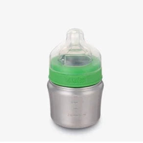 Brushed Stainless Baby Bottle with Slow Flow Nipple