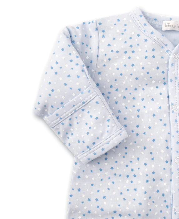 Blue Superstars Print Footie Pajamas