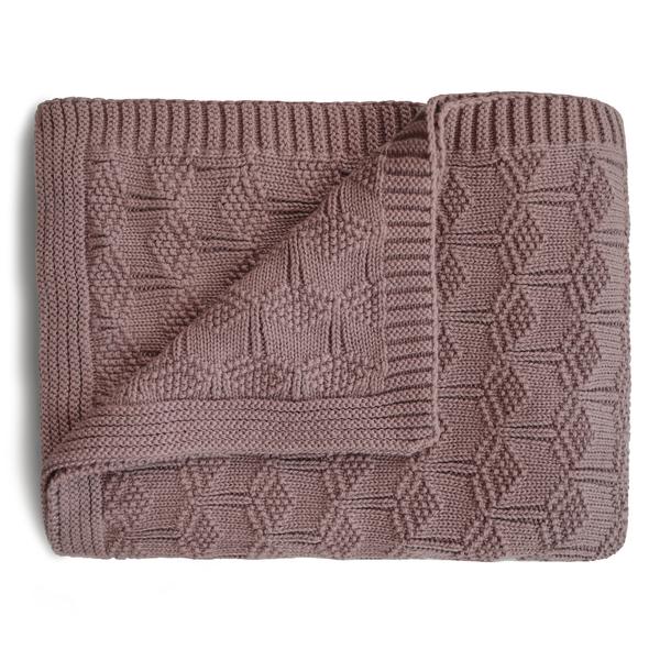 Desert Rose Knitted Honeycomb Baby Blanket - Nature Baby Outfitter