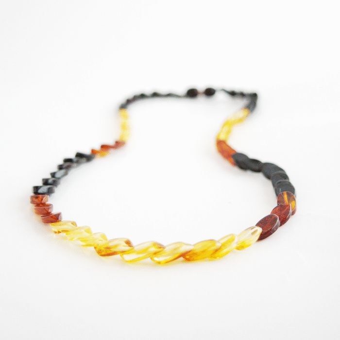 22’” Amber Necklace | Real Baltic Amber and Gemstones by The Amber Monkey - Nature Baby Outfitter