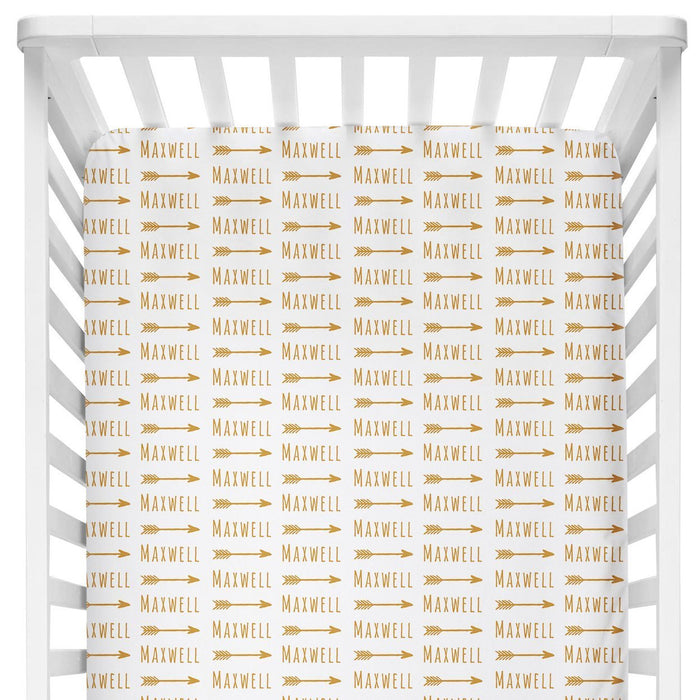 Personalized Crib Sheet - Arrow | Sugar + Maple