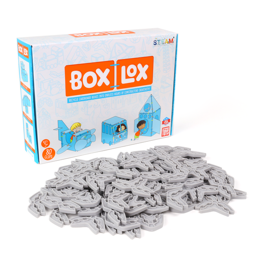 Box Lox - Cardboard Building Pieces - 80 Pack - Nature Baby Outfitter