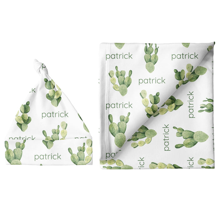 Personalized Large Blanket & Hat Set - Cactus | Sugar + Maple
