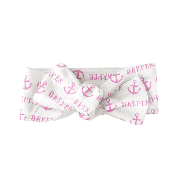 Personalized Bow  - Anchor Pink | Sugar + Maple