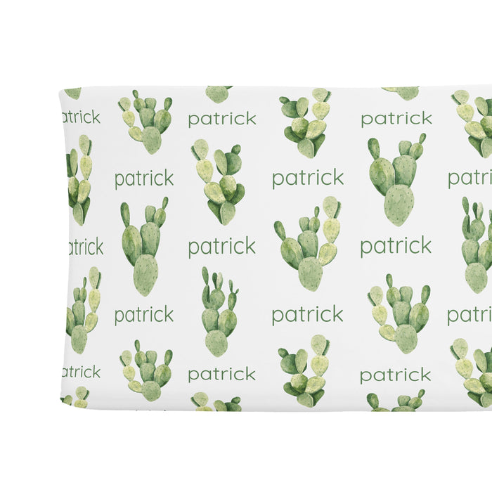 Personalized Changing Pad Cover - Cactus | Sugar + Maple