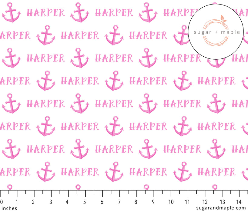 Personalized Large Stretchy Blanket - Anchor Pink | Sugar + Maple