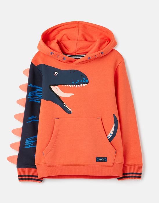 Orange Dino Hooded Sweatshirt