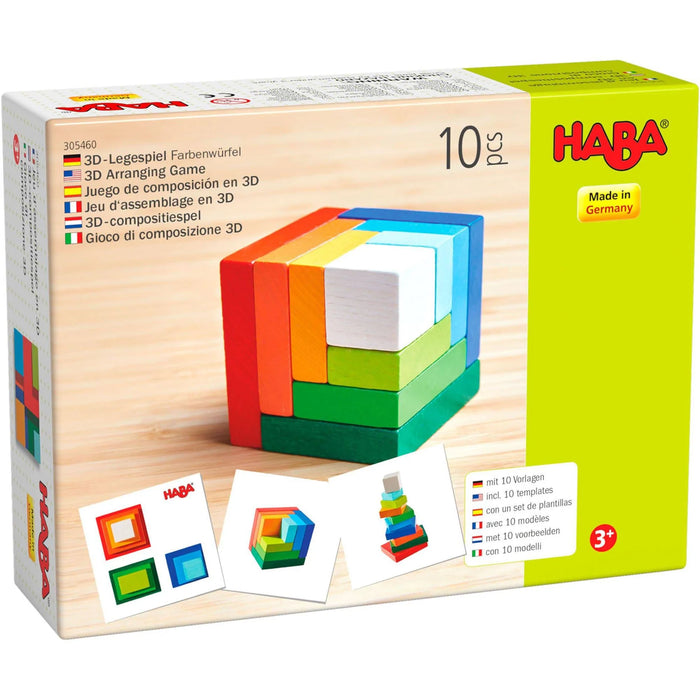3D Rainbow Wooden Cube Arranging Game