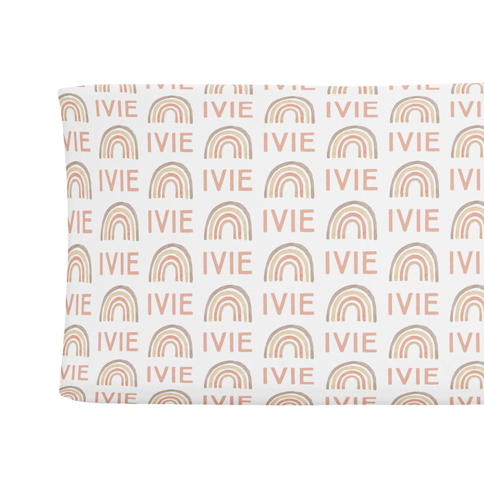 Personalized Changing Pad Cover - Rainbow Neutral | Sugar + Maple