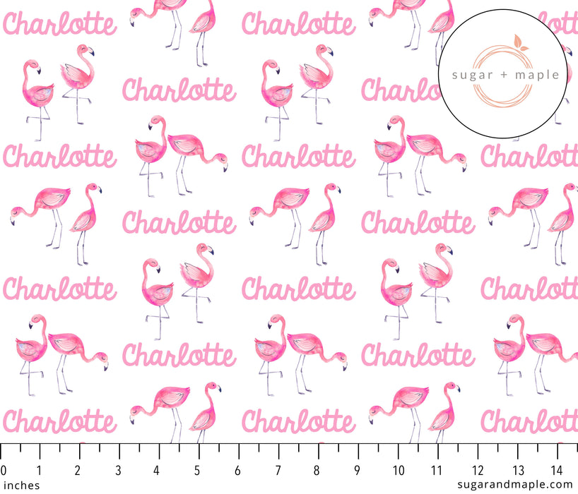 Personalized Small Stretchy Blanket - Flamingo | Sugar + Maple