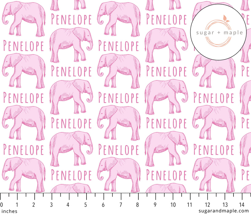 Personalized Large Blanket & Hat Set - Elephant Pink | Sugar + Maple