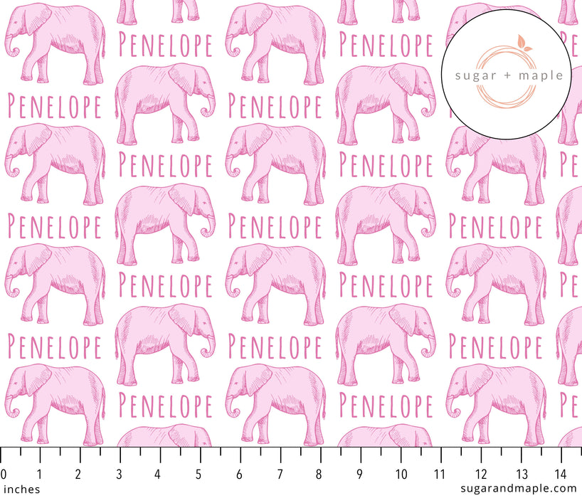 Personalized Small Blanket & Hat Set - Elephant Pink | Sugar + Maple