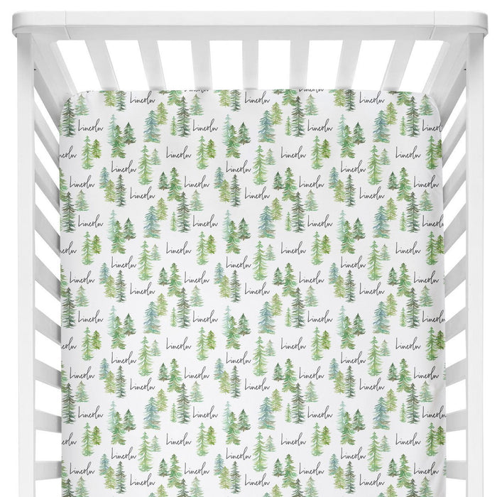 Personalized Crib Sheet - Pine Tree | Sugar + Maple