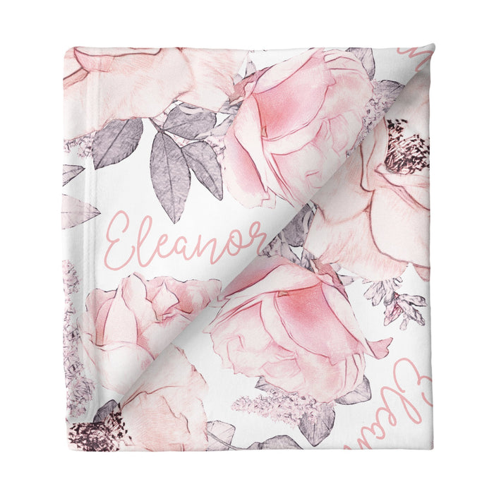 Personalized Small Stretchy Blanket - Wallpaper Floral | Sugar + Maple